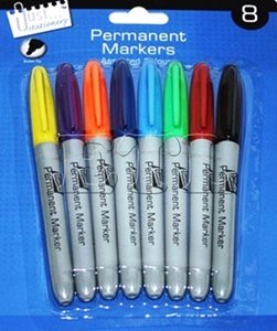 Tallon Permanent Markers - Pack of 8 - Assorted Colors