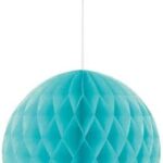 Teal Honeycomb Tissue Paper Ball Decoration, 20cm / 8 Inch - Unique Party