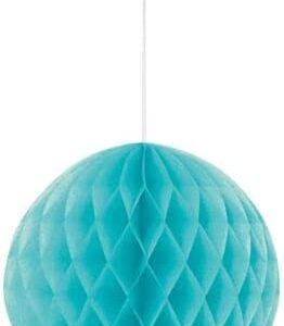 Teal Honeycomb Tissue Paper Ball Decoration, 20cm / 8 Inch - Unique Party