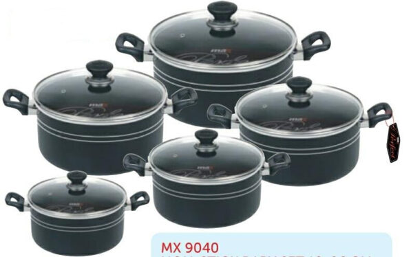 The 10-piece non-stick casserole set you're referring to likely includes a range of pots with varying sizes, from 18cm to 26cm in diameter. These types of sets typically come...