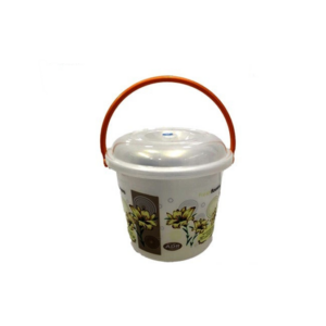 The "14 Litre Daisy Print Bucket with Lid MX4108" appears to be a specific product, likely a plastic or metal bucket with a capacity of 14 liters. It features a daisy print...