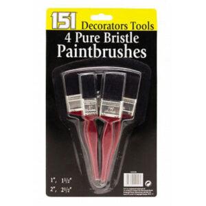 The "151 Decorators Tools Pure Bristle Paintbrushes 4 Pack" is a product that consists of a set of four paintbrushes. These brushes are designed for painting and decorating...