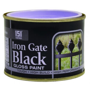 The "151 Iron Gate Black Gloss Paint" is a type of paint product commonly used for metal surfaces like gates, railings, or outdoor furniture. The "Black Gloss" indicates that...