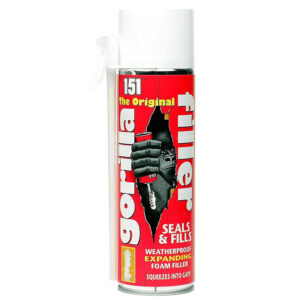 The 151 Original Gorilla Foam Filler is a polyurethane-based expanding foam commonly used for filling gaps, cracks, and cavities in construction and DIY projects. The 500ml...