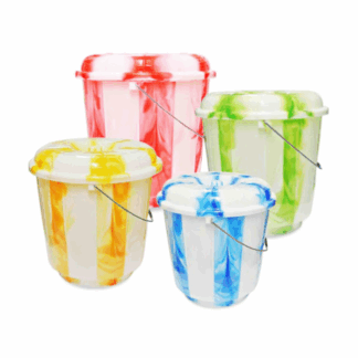 The "20 Litre Tie Dye Design Plastic Bucket with Lid Assorted Colours TS60993" is a large capacity bucket featuring a tie-dye design for a vibrant and stylish appearance. It is...