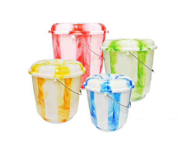 The "20 Litre Tie Dye Design Plastic Bucket with Lid Assorted Colours TS60993" is a large capacity bucket featuring a tie-dye design for a vibrant and stylish appearance. It is...