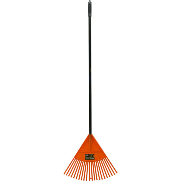 The "22 Tooth Rake With Handle Orange Plastic Head 70010C" appears to be a gardening tool. It features a rake with 22 teeth, which suggests it is designed for tasks such as...