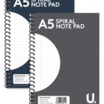 The A5 Spiral Note Pad in assorted colors, model P1017, typically falls under the category of office or school supplies. It features a spiral binding, making it easy to flip...