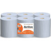 The "Active Blue Value Centrefeed Paper Tissue 6 Roll Pack - Case of 2" likely refers to a bulk purchase of paper tissue rolls designed for use in various settings, such as...