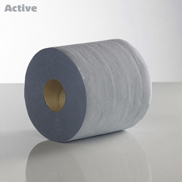 The "Active Blue Value Centrefeed Paper Tissue 6 Roll Pack - Case of 2" likely refers to a bulk purchase of paper tissue rolls designed for use in various settings, such as...