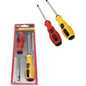 The Assorted 2 Type Screwdriver Set includes both slotted and cross slot screwdrivers. Each screwdriver in the set measures 15cm in length, making them convenient for various...