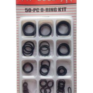 The Assorted Ring Set Rubber O Ring Seals Tap Plumbing Washer Kit Pack consists of 50 pieces, designed for various plumbing and sealing applications. These rubber O-ring seals...