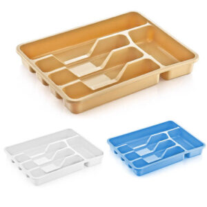 The Asude Plastic Cutlery Drawer Organizer is a practical kitchen accessory designed to help you organize your cutlery efficiently. It features five sections, allowing you to...