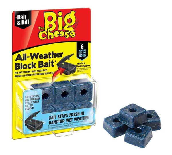 The Big Cheese All-Weather Mouse & Rat Bait Blocks - 10g, Pack of 6