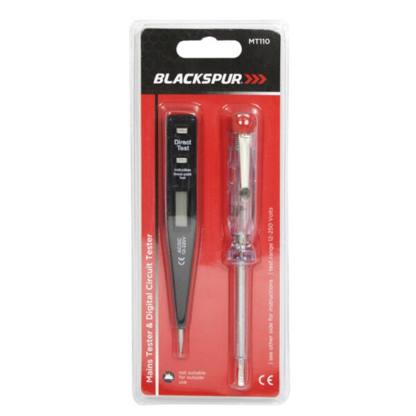 The Blackspur Main Tester & Digital Circuit Tester Set is a tool kit designed for testing and troubleshooting electrical circuits. These tools are commonly used by electricians...