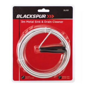 The Blackspur Metal Sink & Drain Cleaner, 3m, is a tool designed to help clear clogs and blockages in sinks and drains. This product typically features a flexible metal cable...