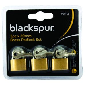 The Blackspur Padlock 20mm 3 Pack is a set of small, compact padlocks designed for securing various items. Each padlock typically features a 20mm wide body, making them suitable...