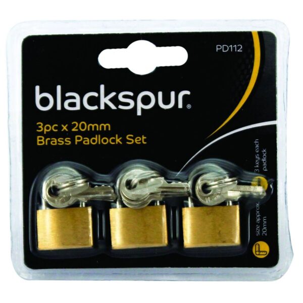 The Blackspur Padlock 20mm 3 Pack is a set of small, compact padlocks designed for securing various items. Each padlock typically features a 20mm wide body, making them suitable...