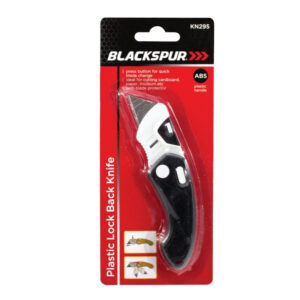 The Blackspur Plastic Lock Back Knife is a utility knife designed for light-duty cutting tasks. It typically features a durable plastic handle and a locking mechanism to safely...