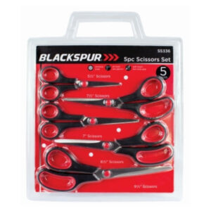 The Blackspur Scissors Set 5 Pack typically includes five pairs of scissors that vary in size and are designed for different uses. Blackspur is known for producing affordable...