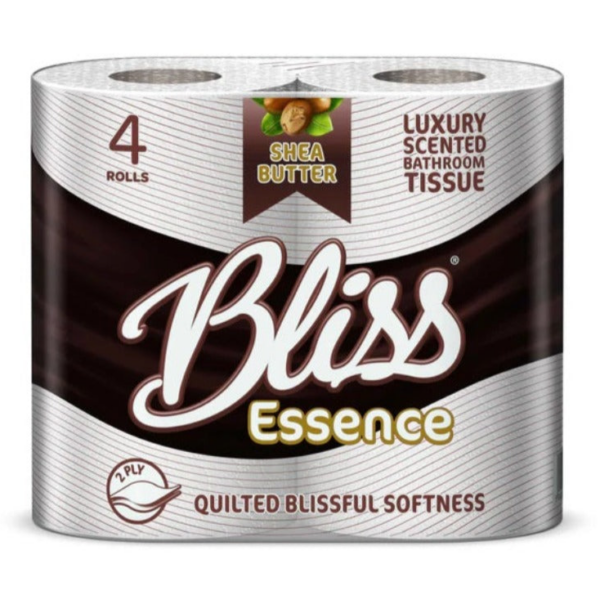 The Bliss Essence Shea Butter Toilet Paper is a product designed for comfort and luxury in personal hygiene. This specific offering is a pack containing 4 rolls of toilet paper,...