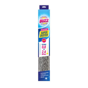 The Buzz Extendable Super Microfibre Duster is a cleaning tool designed to effectively pick up and trap dust, dirt, and allergens. It features a microfiber head that attracts...