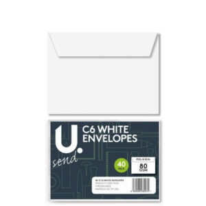 The C6 White Envelope Home Office Use Envelopes 40 Pack P2210 (Parcel Rate) refers to a package of 40 white envelopes, each measuring C6 size. C6 size envelopes are typically...