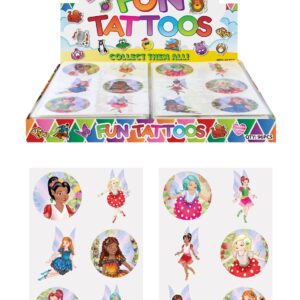 The "Children's Fun Sticker Tattoos Fairy Style (4cm) Assorted Designs N51045" are likely a set of temporary tattoos designed for children. These tattoos feature a fairy theme...