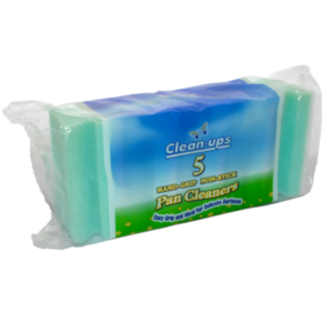 The "Clean Ups Hand Grip Non Stick Cleaning Pads" come in a pack of 5 and are available in a case containing 10 packs. These cleaning pads are designed to be easy to hold with a...