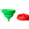 The collapsible foldable silicone funnel with dimensions of 9.7 x 10.7 cm is a convenient kitchen tool designed to help with transferring liquids or powders without spilling....