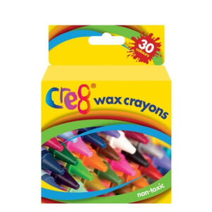 The "Cre8 Drawing Colouring Wax Crayons Pack of 30 Assorted Colours P2386" is a product that includes a set of 30 wax crayons in a variety of colors. These crayons are typically...