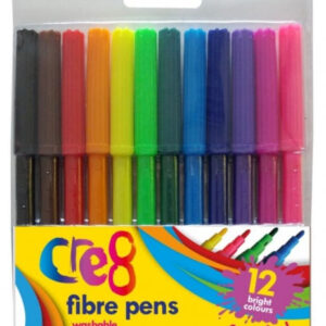 The Cre8 Washable Fibre Pens Pack of 12 Assorted Colours (P2133) is a set of coloring pens designed for a variety of artistic and creative activities. These pens typically...