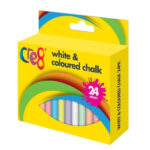 The Cre8 White and Coloured Chalk Pack of 24 (P2175) is a product that contains a total of 24 chalk sticks, likely a mix of both white and colored options. This pack is suitable...