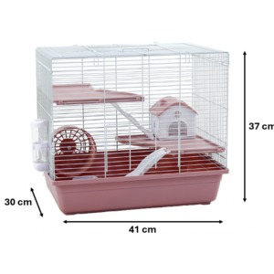 The Dayang Pet Hamster Mouse Rodent Cage is designed for small pets like hamsters and mice. It measures 37 x 41 x 30 cm, providing ample space for your pet to move around...