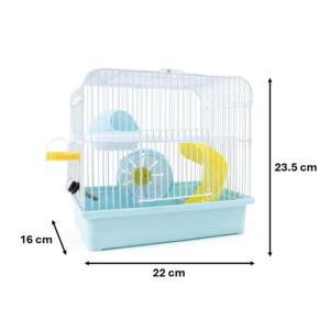 The Dayang Pet Small Hamster Mouse Rodent Cage is designed for small pets like hamsters and mice. The dimensions of the cage are 22 x 23.5 x 16 cm, making it suitable for...