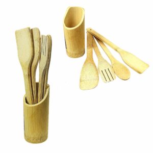 The description "Bamboo Utensil Wooden Spoon Kitchen Set of 5 3827 / 4832 (Parcel Rate)" seems to refer to a set of kitchen utensils made primarily of bamboo, specifically...