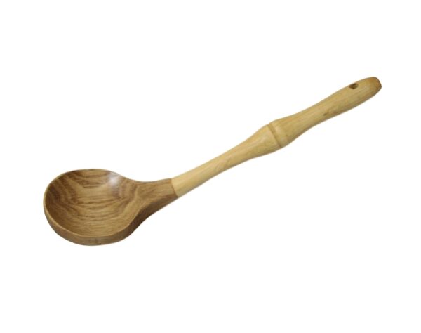 The description "Large Wooden Bamboo Cooking Spoon Kitchen Home 30cm 6092 (Parcel Rate)" suggests that this is a kitchen utensil made from bamboo. The spoon is 30 centimeters in...