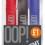 The description you provided appears to be for a product listing of a pack of three OOP! Permanent Markers in assorted colors, with the product code A2413. The term "Parcel...