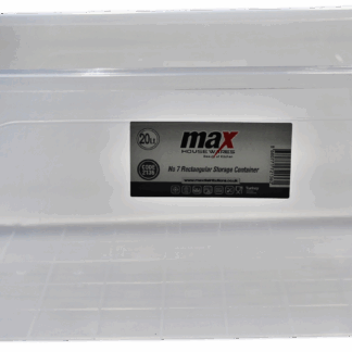 The description you provided seems to be for a clear plastic rectangle storage box with a capacity of 20 liters. The dimensions of the box are 47 x 30 x 20 cm. The number "2136"...