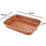 The description you're referring to seems to be for a metal oven roasting tray with a rack, measuring 39 x 29 x 5 cm. The "9130" might be a model number or product code, and...
