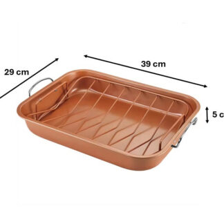 The description you're referring to seems to be for a metal oven roasting tray with a rack, measuring 39 x 29 x 5 cm. The "9130" might be a model number or product code, and...