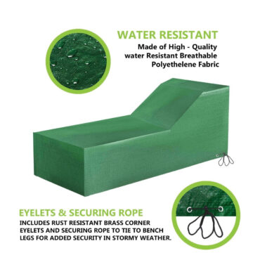 The description you've provided seems to be related to a garden sunbed cover with specific dimensions: 210 cm in length, 75 cm in width, and 41 cm in height. It appears to be...