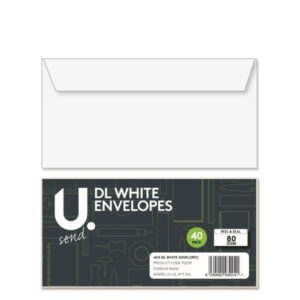 The DL White Envelopes 40 Pack P2209 likely refers to a package of 40 DL-sized white envelopes. DL size typically measures 110mm x 220mm and is commonly used for standard...