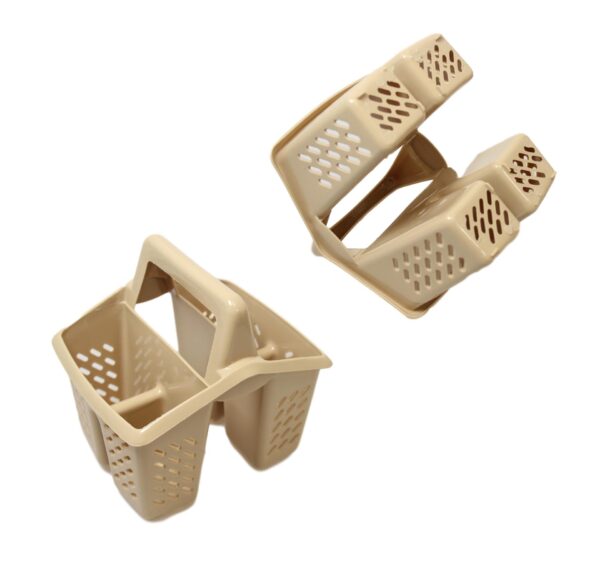 The "Dunya Basket Home Kitchen Sink Dish Cutlery Strainer Basket" is a kitchen accessory designed to organize and dry dishes and utensils. It features four sections, allowing...