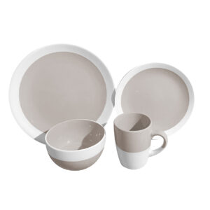 The Durane Dinner Set is a 16-piece collection that typically includes plates, bowls, and mugs, all in a beige color. The set is designed for dining purposes and offers a...