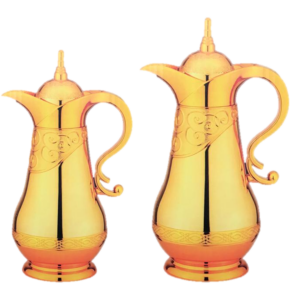 The "Durane Ornate Vacuum Flask Hot Drink Dispenser Jug Set of 2 Gold 8556" appears to be a set of two vacuum flasks designed for dispensing hot drinks. These flasks are likely...