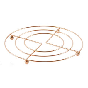 The Durane Round Chrome Pan Coaster Trivet in Copper Color is a kitchen accessory designed to protect surfaces from heat damage caused by hot pots and pans. It measures 18 cm in...