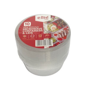 The E-lite Style Microwave Containers with Lids, 10 Pack, 10 oz, are designed for convenient food storage and reheating. These containers are typically made from microwave-safe...