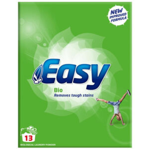 The "Easy Laundry Powder 13w Bio 884g - Case of 6" refers to a pack of six boxes of laundry powder, each box weighing 884 grams. The "13w" likely indicates the number of washes...