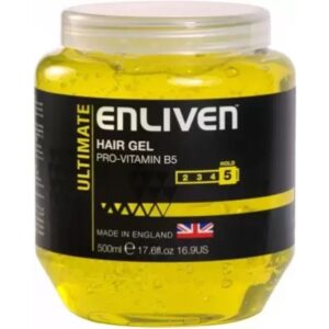 The Enliven Ultimate Hair Gel in a 500ml size is typically sold in cases containing 12 individual bottles. This type of product is designed for styling hair, providing a strong...